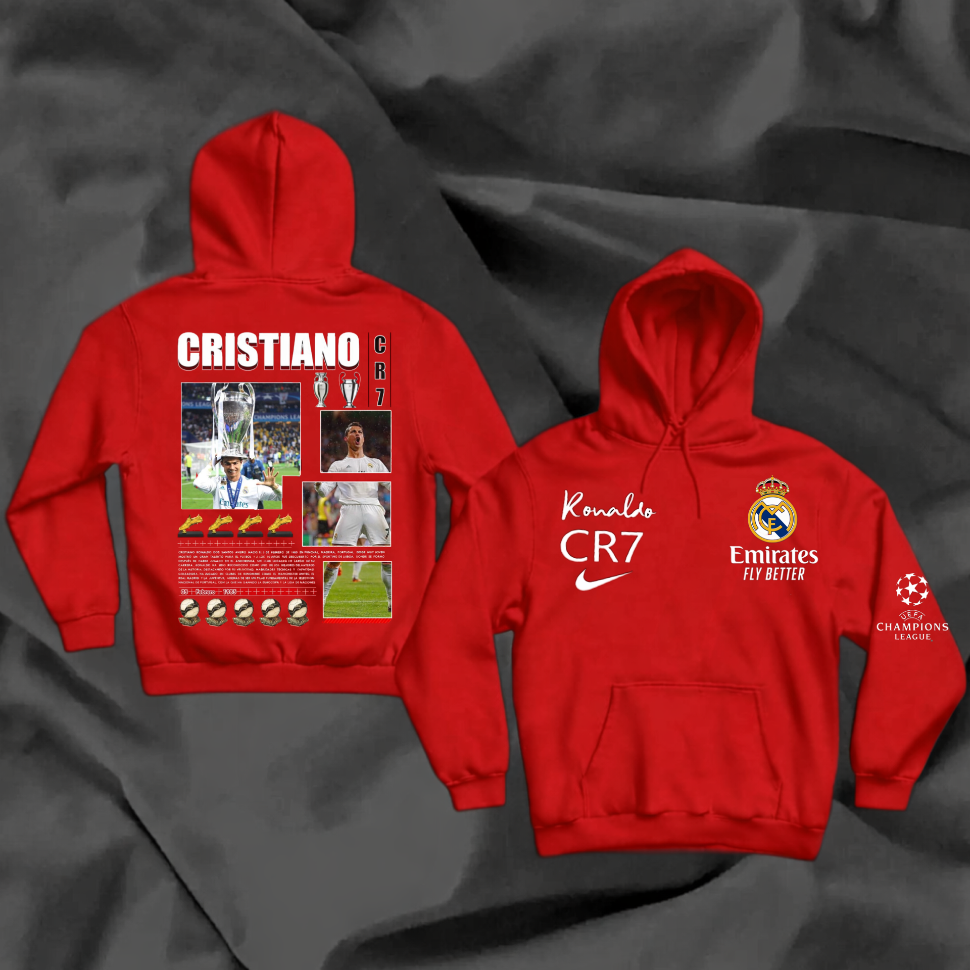 Cr7 Red Hoodie